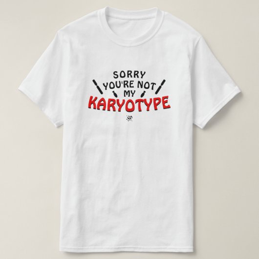 Genetica grap voor geeks over chromosomen v2 t-shirt (Design voorkant)