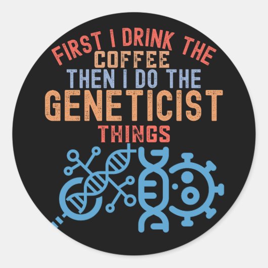 Genetica, grote geneticus ronde sticker (Voorkant)