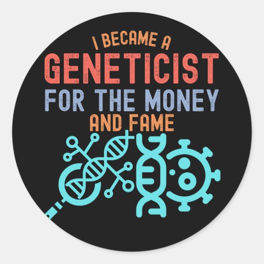 Genetica, Hoofdgeneticus Ronde Sticker (Voorkant)