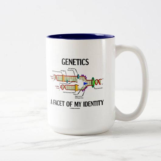 Genetics a facet of My Identity (DNA Replication) Tweekleurige Koffiemok (Rechts)