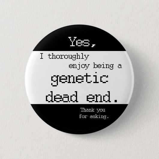 Genetisch dode punt (vlakin) ronde button 5,7 cm (Voorkant)