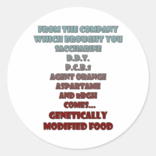genetisch gemodificeerde levensmiddelen ronde sticker