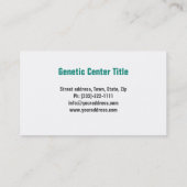 genetisch onderzoek-vetgedrukte tekst visitekaartje (Achterkant)