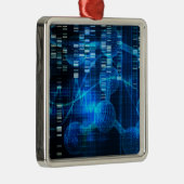 Genetisch wetenschappelijk onderzoek als Abstracte Metalen Ornament (Rechts)