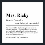 Genetische adviseur Gepersonaliseerde Gift Poster<br><div class="desc">Elegant creatief aangepast Genetisch Counselor Gift in minimalistische stijl zwart-wit. Bekijk onze winkel - collectie voor anderen. Geef ons gratis een bericht als je hulp nodig hebt om dit aan te passen of om het even welke specifieke aanpassingsbehoeften aan te passen.</div>