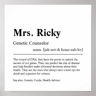 Genetische adviseur Gepersonaliseerde Gift Poster
