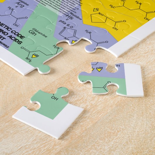 Genetische code voor aminozuren (kaartwiel) legpuzzel (Zijkant)