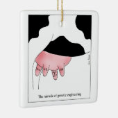 Genetische Engineering Cow GGO-uier-Cartoon Keramisch Ornament (Rechts)
