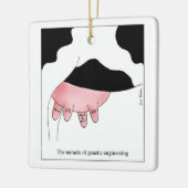 Genetische Engineering Cow GGO-uier-Cartoon Keramisch Ornament (Links)