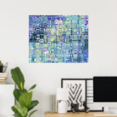 Genetische Kunst Psychedelic Glass Blokken Hues va Poster (Thuiskantoor)