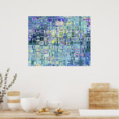 Genetische Kunst Psychedelic Glass Blokken Hues va Poster (Keuken)