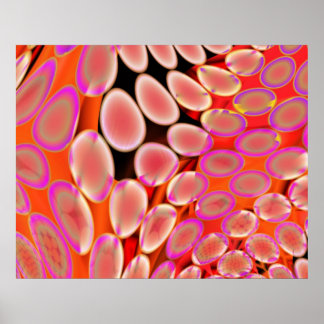 Genetische kunst Psychedelische lobs roze wit bove Poster