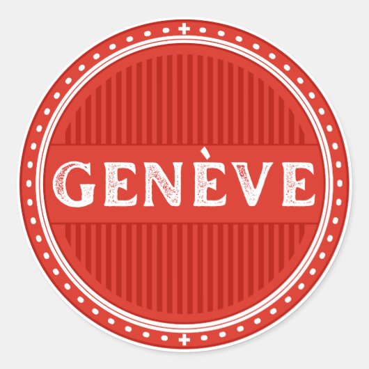 Geneva City Pride Emblem – Swiss Identity Ronde Sticker (Voorkant)