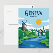 Geneva Illinois Briefkaart (Voorkant / Achterkant)
