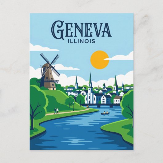 Geneva Illinois Briefkaart (Voorkant)