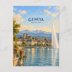 Geneva Schilderachtige Reis Kunst Briefkaart
