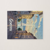 Geneva Street Switzerland Travel Jet d'eau Sunset Legpuzzel (Horizontaal)