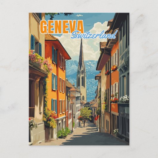 Geneva Zwitserland Alpen Briefkaart (Voorkant)