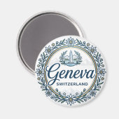 Geneva Zwitserland Magneet (Voorkant / Achterkant)