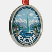 Geneva Zwitserland Metalen Ornament (Rechts)