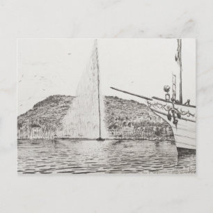 Genève 2011 als fontein en hobbyboot briefkaart