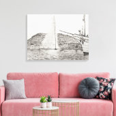 Genève 2011 als fontein en hobbyboot canvas afdruk (Insitu (Woonkamer))