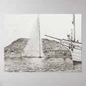 Genève 2011 als fontein en hobbyboot poster (Voorkant)