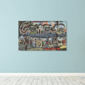 Genève aan het meer, Ohio - Grote letterscènes Canvas Afdruk (Insitu (Houten vloer))