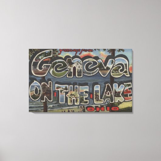 Genève aan het meer, Ohio - Grote letterscènes Canvas Afdruk (Voorkant)