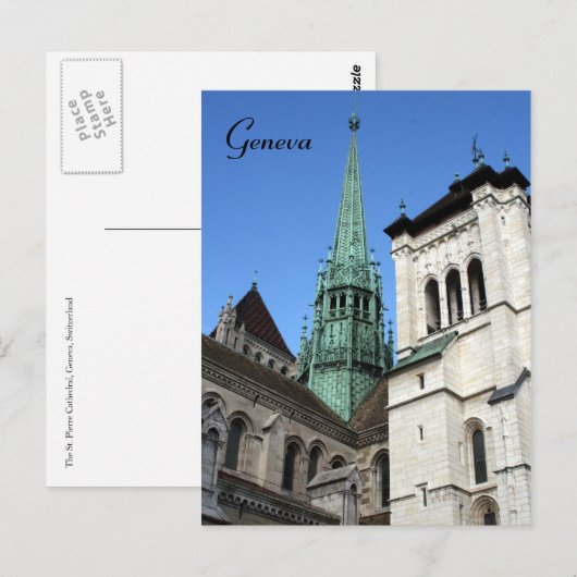 genève cathedraal briefkaart (Voorkant / Achterkant)