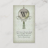 Genève Damask in Pistachio Visitekaartje (Achterkant)