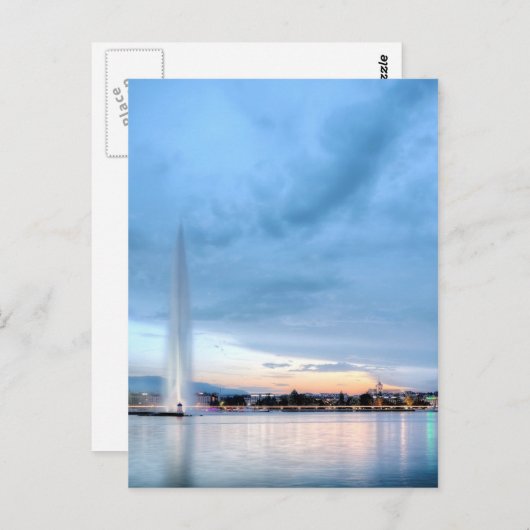 Genève fontein, Zwitserland Briefkaart (Voorkant / Achterkant)