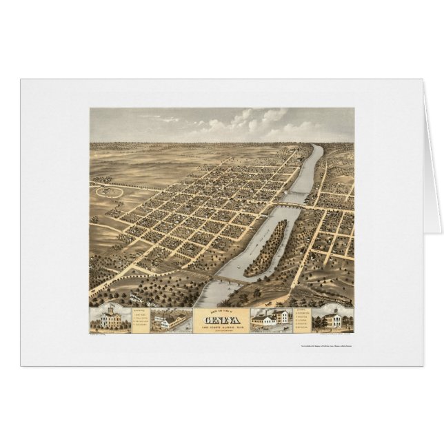 Genève, IL Panorama - 1869 (Voorkant Horizontaal)