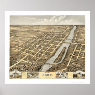 Genève, IL Panorama - 1869 Poster