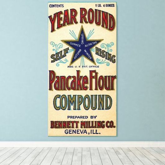 Geneve Illinois Bennett Milling Company Fox River Canvas Afdruk (Insitu (Houten vloer))