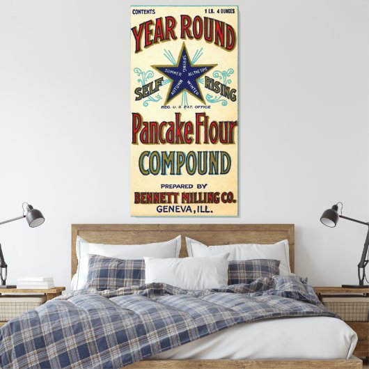 Geneve Illinois Bennett Milling Company Fox River Canvas Afdruk (Insitu (Slaapkamer))