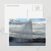 genève jet d'eau briefkaart (Voorkant / Achterkant)