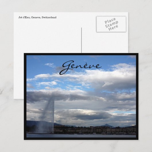 genève jet d'eau paquis briefkaart (Voorkant / Achterkant)