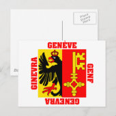Genève, kanton Flag Zwitserland Briefkaart (Voorkant / Achterkant)