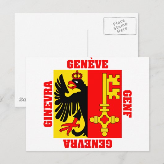Genève, kanton Flag Zwitserland Briefkaart (Voorkant / Achterkant)