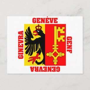 Genève, kanton Flag Zwitserland Briefkaart
