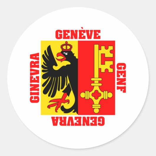 Genève, kanton Flag Zwitserland Ronde Sticker (Voorkant)