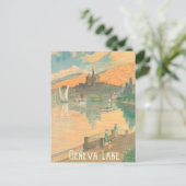Genève Lake, mensen op een rol, Zwitserland Briefkaart (Staand voorkant)