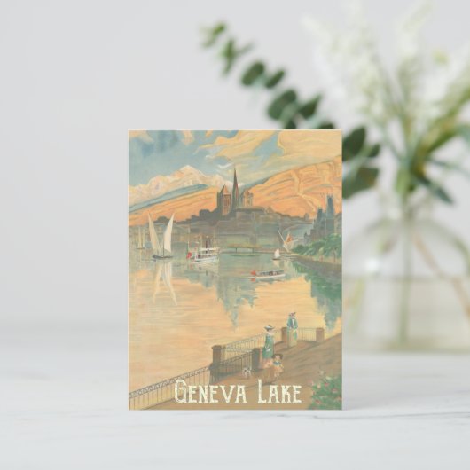 Genève Lake, mensen op een rol, Zwitserland Briefkaart (Staand voorkant)