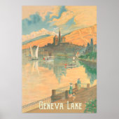 Genève Lake, mensen op een rol, Zwitserland Poster (Voorkant)