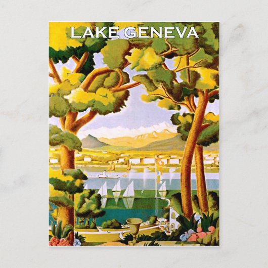 Genève meer briefkaart (Voorkant)