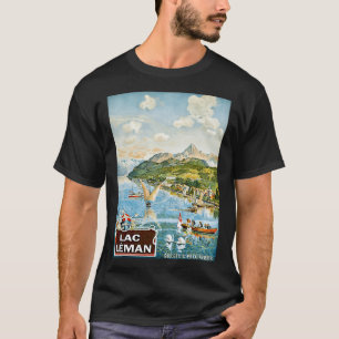 Geneve meer Lac Leman-zeilboten Zwitserland T-shirt
