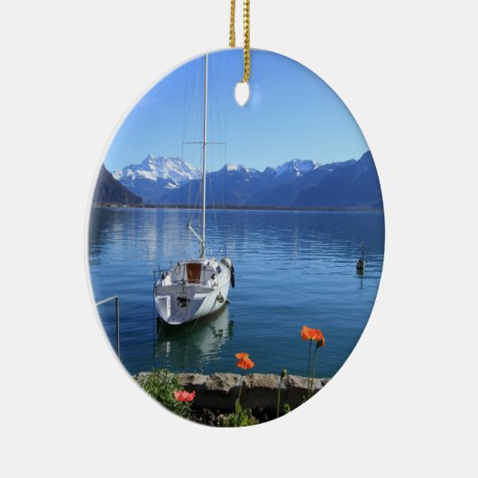 Genève-meer, Montreux, Zwitserland Keramisch Ornament (Rechts)