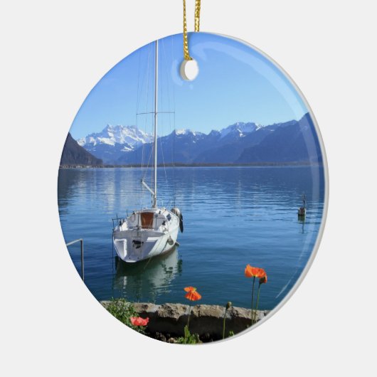 Genève-meer, Montreux, Zwitserland Keramisch Ornament (Links)