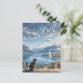 Geneve Meer Zwitserland Briefkaart (Staand voorkant)